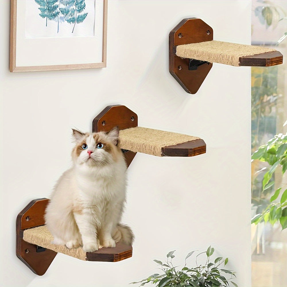 5-Piece Cat Wall Furniture Set - Shelves, Steps & Hammock