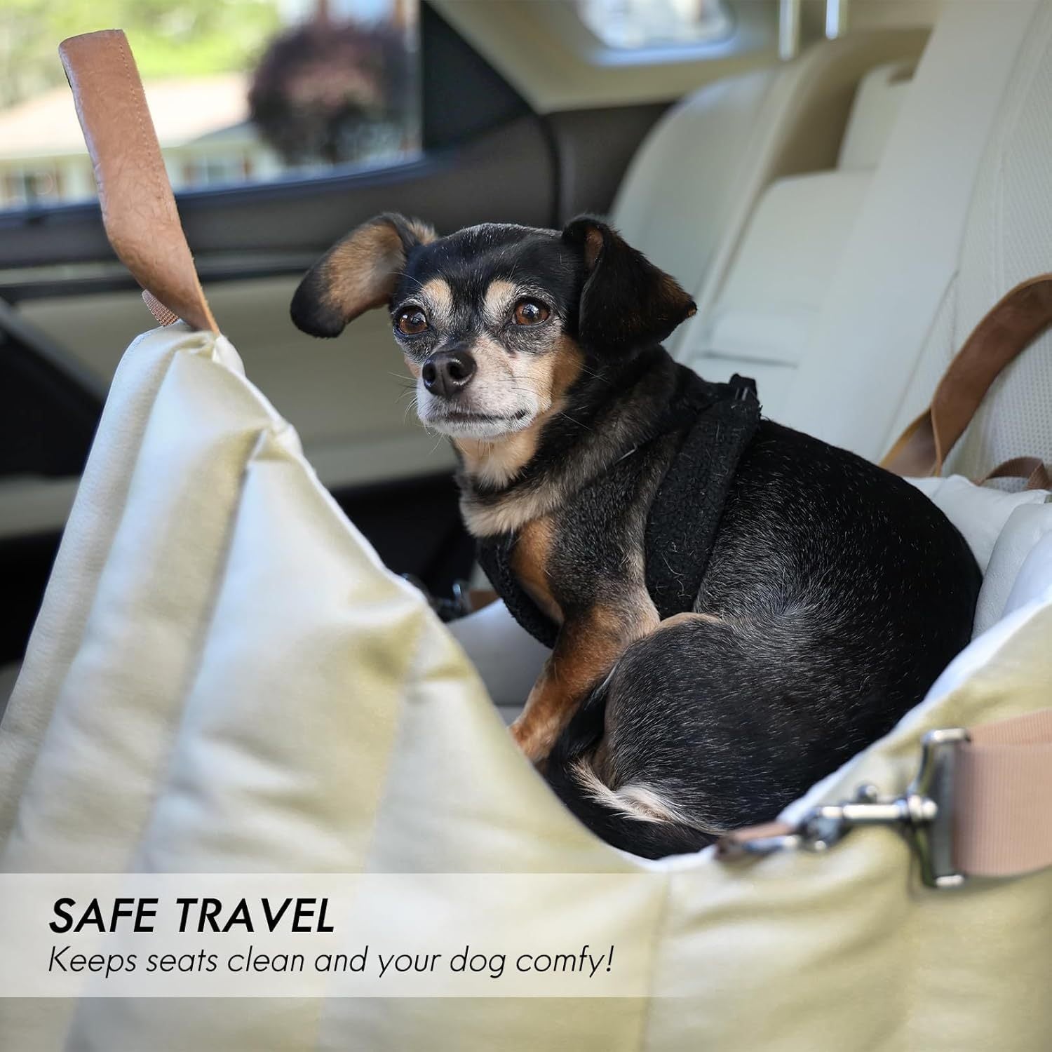 Small Dog Car Seat & Travel Carrier - Non-Slip Booster for Dogs up to 10lbs
