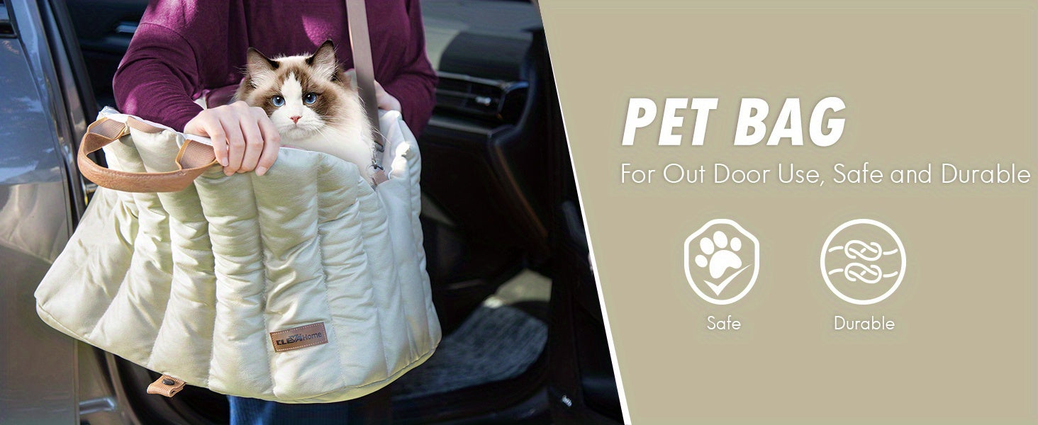 Small Dog Car Seat & Travel Carrier - Non-Slip Booster for Dogs up to 10lbs