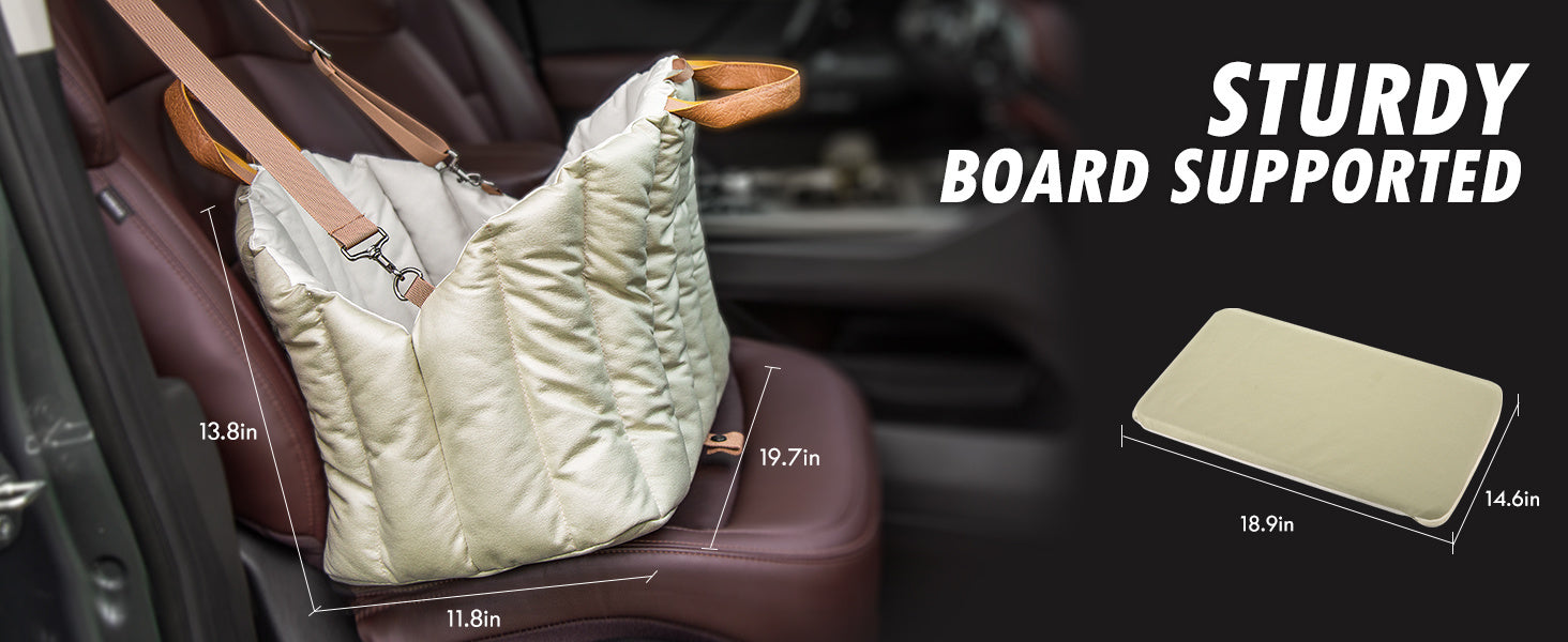 Small Dog Car Seat & Travel Carrier - Non-Slip Booster for Dogs up to 10lbs