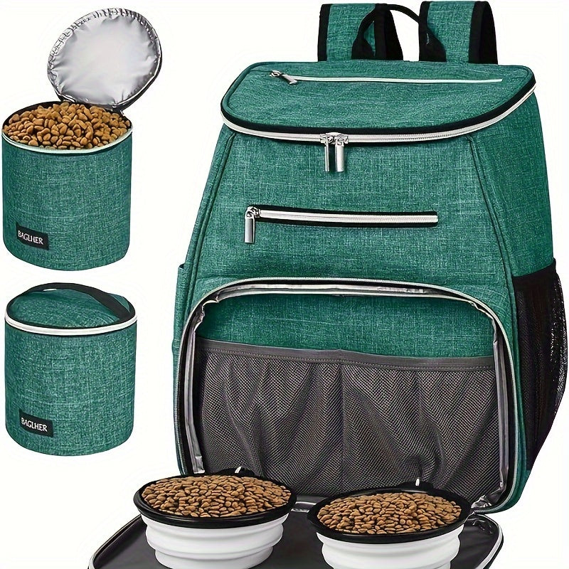 Dog Travel Backpack - Airline Approved with Bowls & Food Baskets