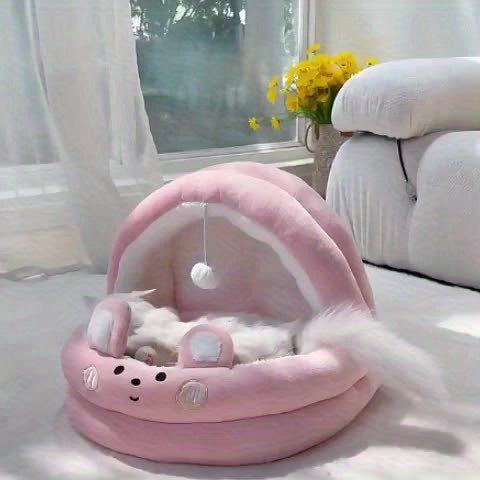 Cozy Cat Cave Bed - Semi-Enclosed Pet Nest