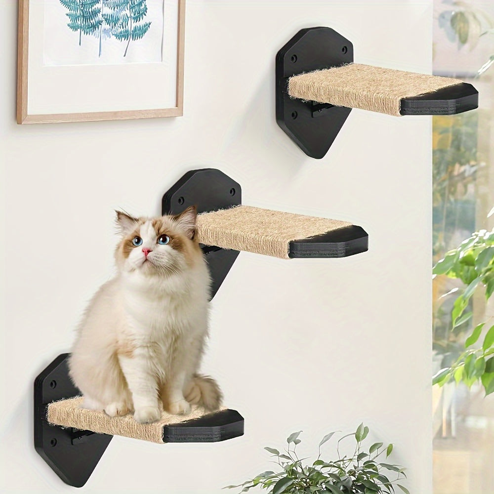 5-Piece Cat Wall Furniture Set - Shelves, Steps & Hammock