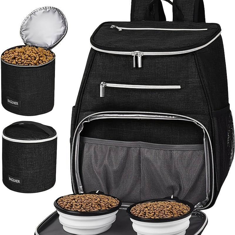 Dog Travel Backpack - Airline Approved with Bowls & Food Baskets