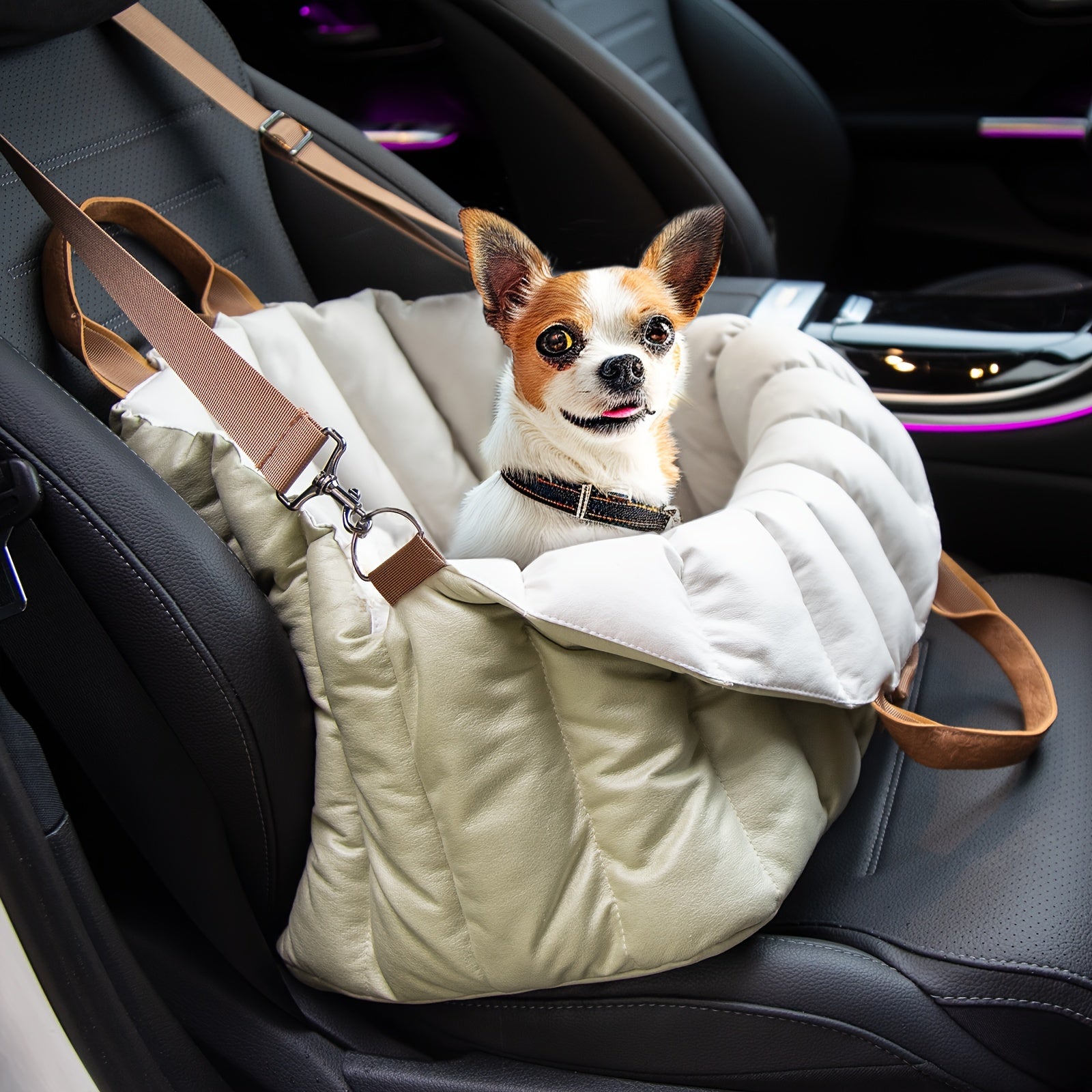 Small Dog Car Seat & Travel Carrier - Non-Slip Booster for Dogs up to 10lbs