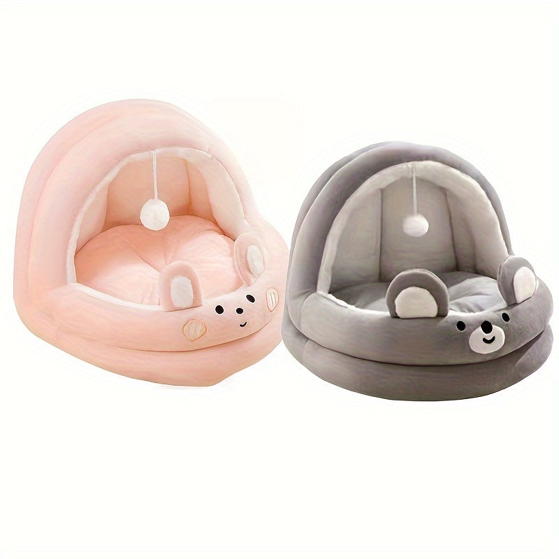 Cozy Cat Cave Bed - Semi-Enclosed Pet Nest
