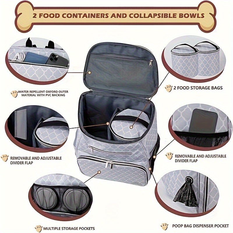 Dog Travel Backpack - Airline Approved with Bowls & Food Baskets