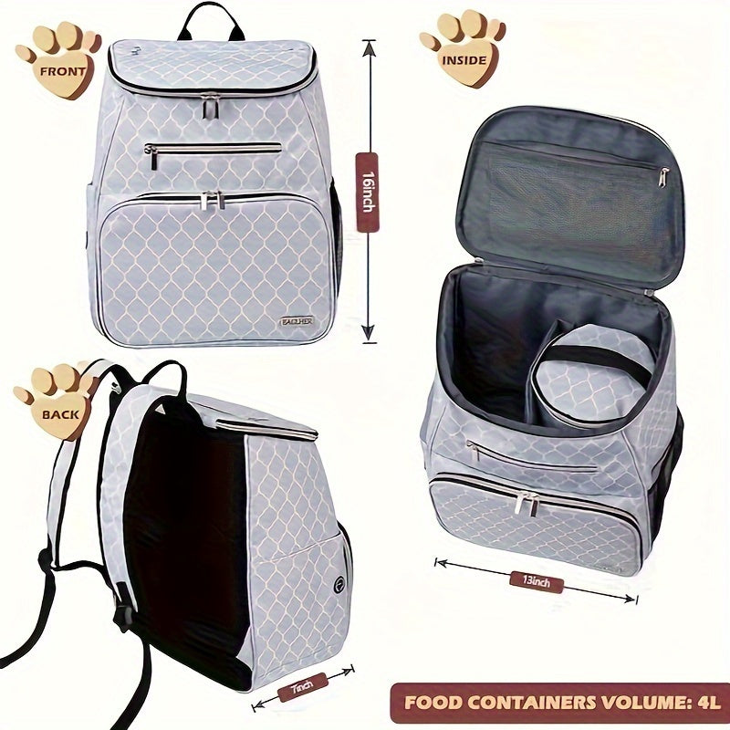 Dog Travel Backpack - Airline Approved with Bowls & Food Baskets