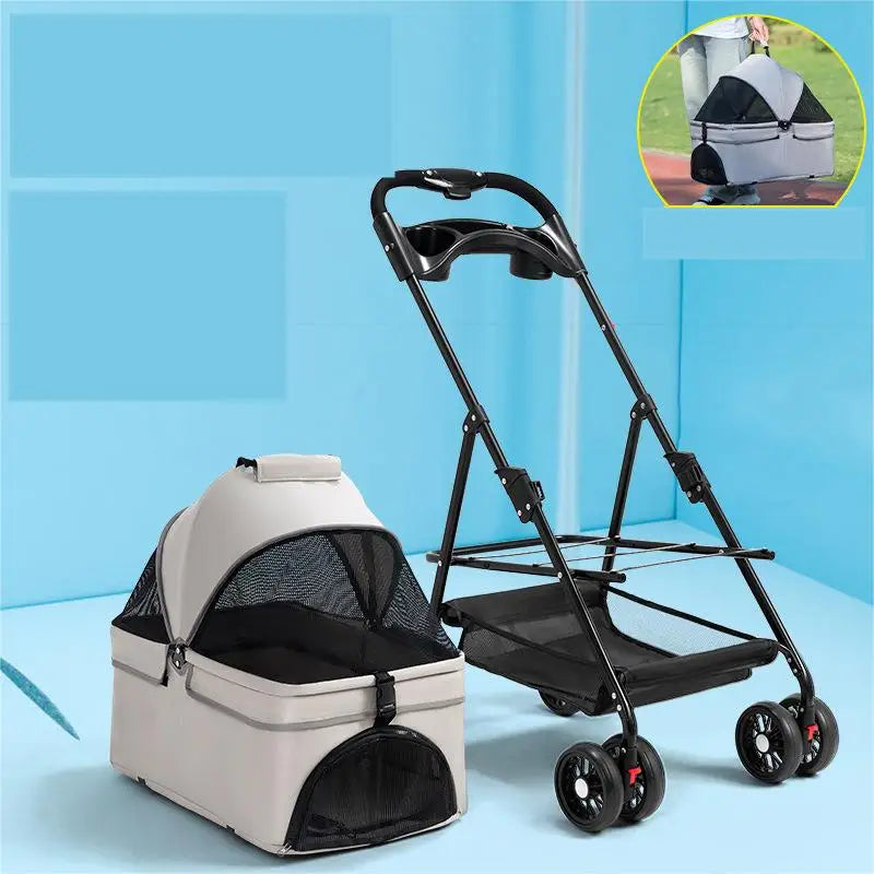 4-Wheel Pet Stroller - Foldable