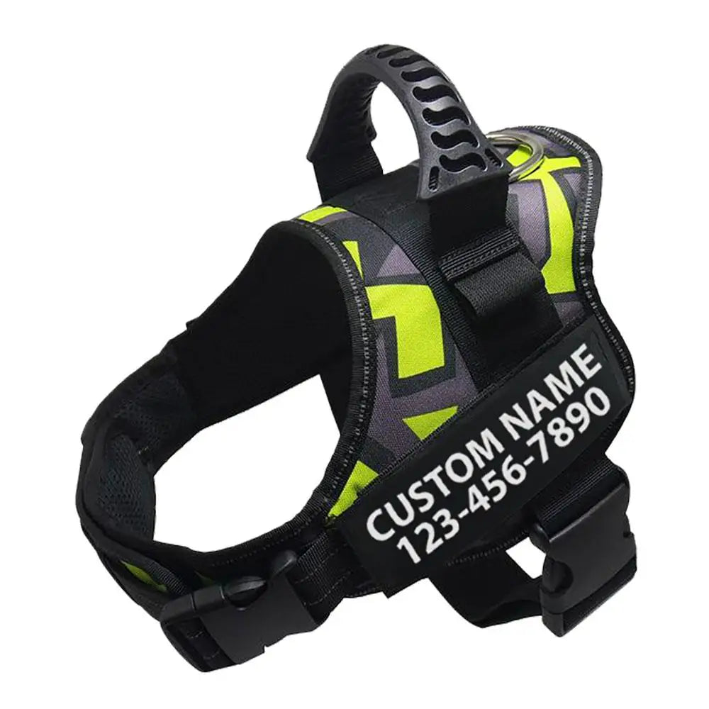 Adjustable Nylon Dog Harness with Custom ID