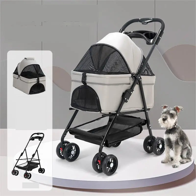 4-Wheel Pet Stroller - Foldable