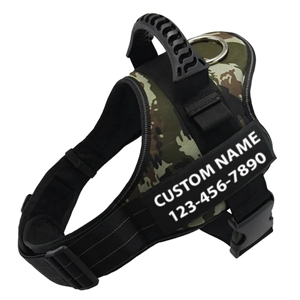 Adjustable Nylon Dog Harness with Custom ID