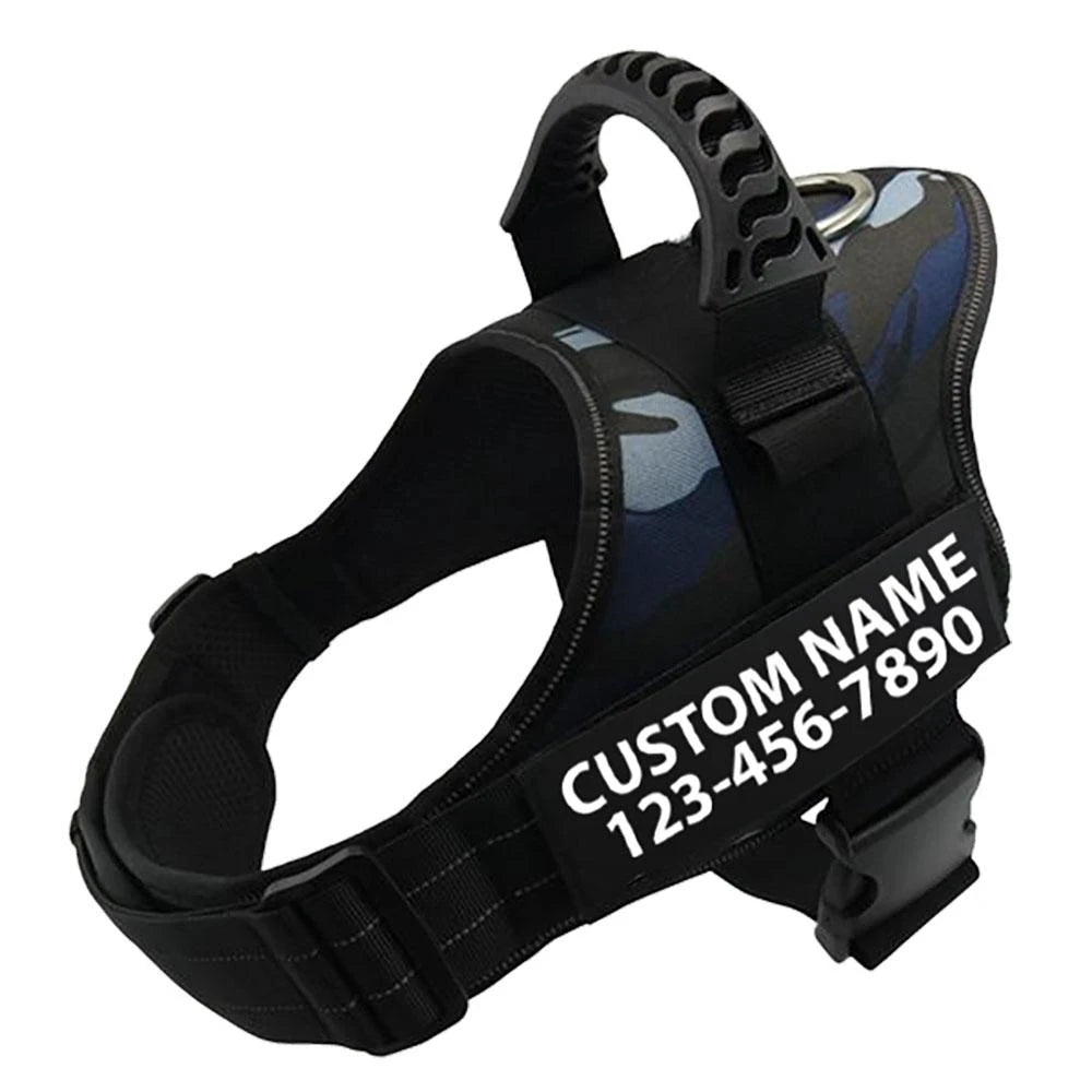 Adjustable Nylon Dog Harness with Custom ID