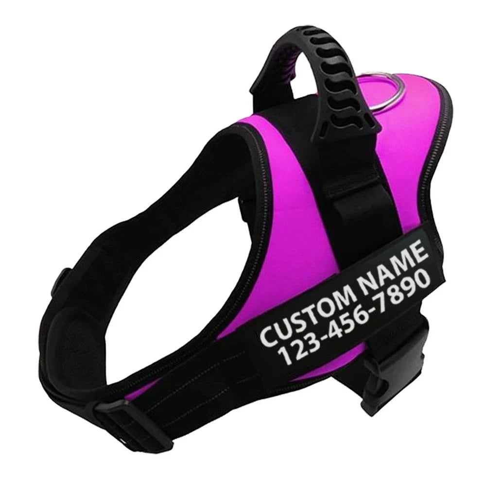 Adjustable Nylon Dog Harness with Custom ID