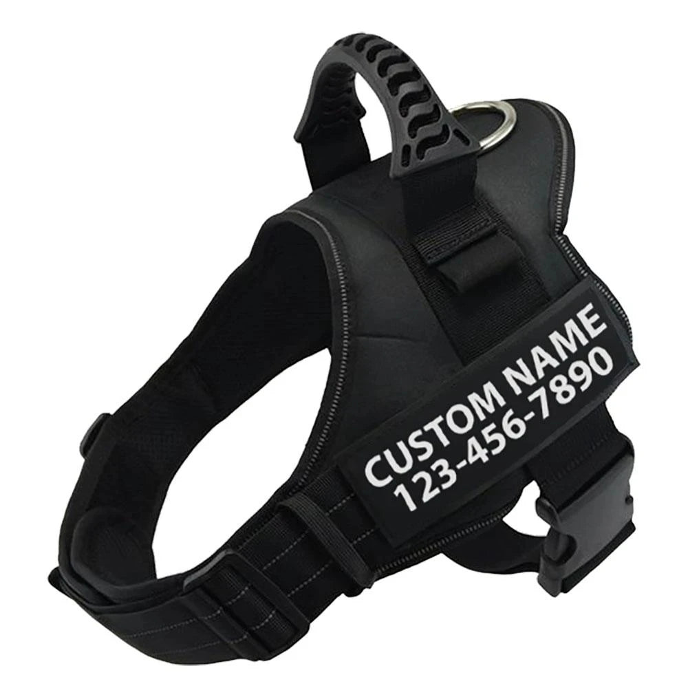 Adjustable Nylon Dog Harness with Custom ID