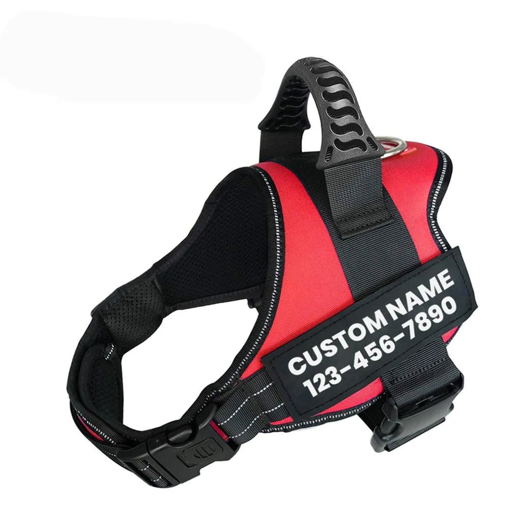 Adjustable Nylon Dog Harness with Custom ID