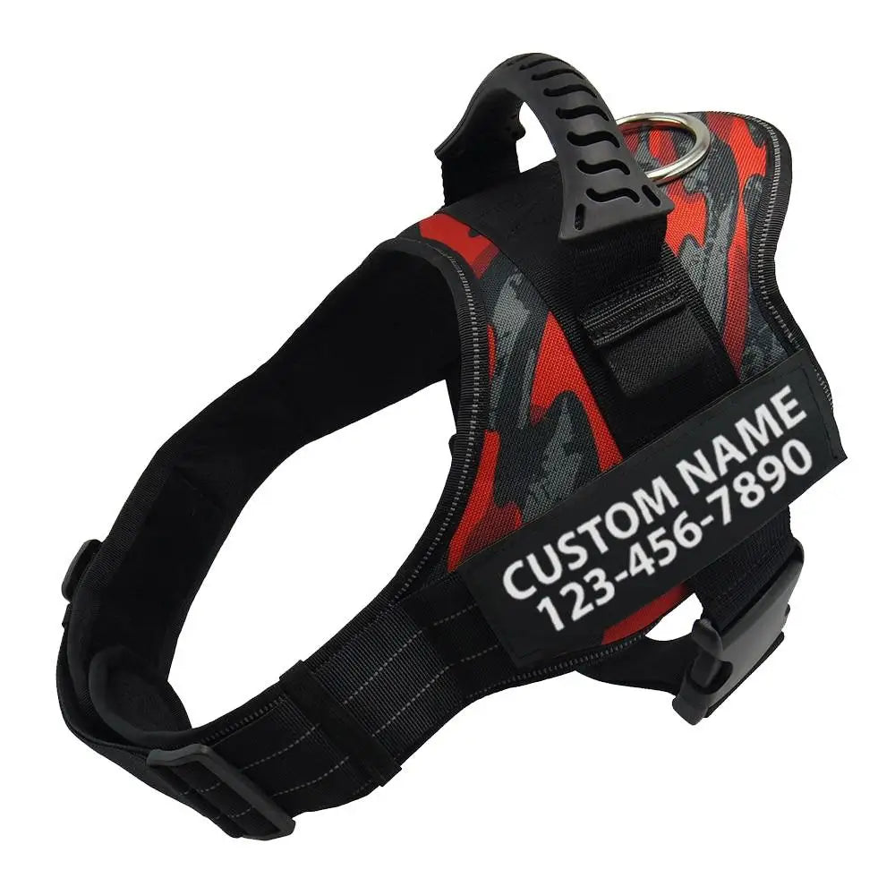 Adjustable Nylon Dog Harness with Custom ID