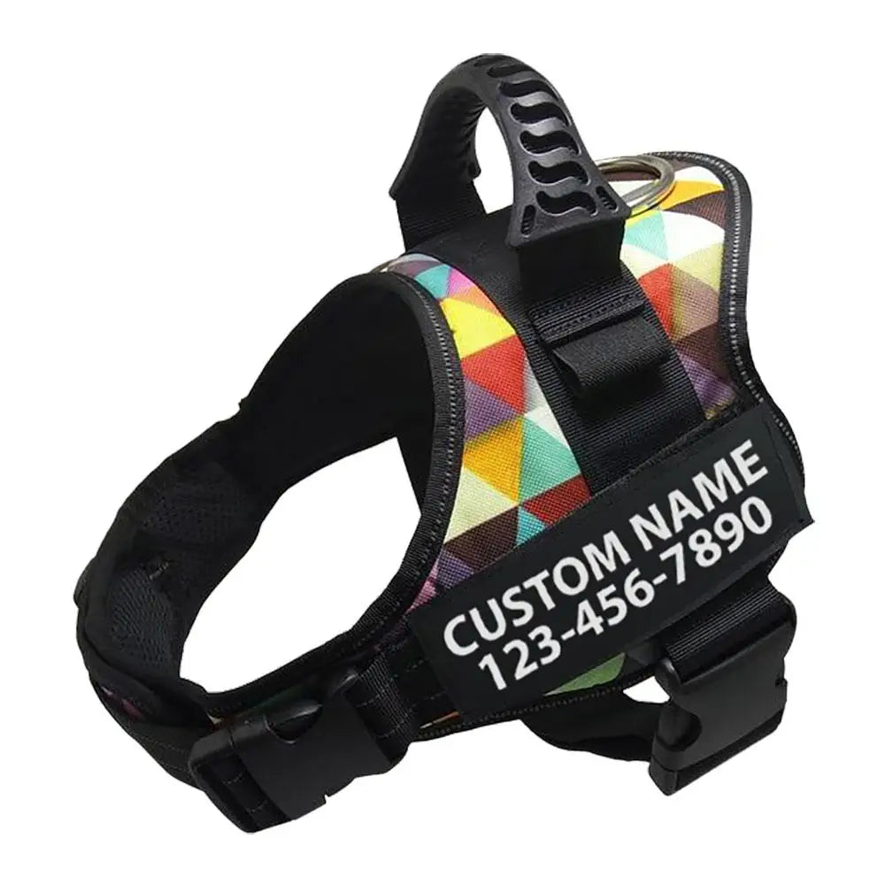 Adjustable Nylon Dog Harness with Custom ID