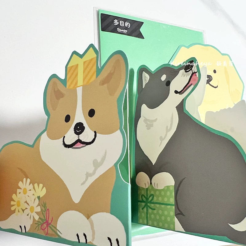 3D Dog & Cat Greeting Card - Creative Design