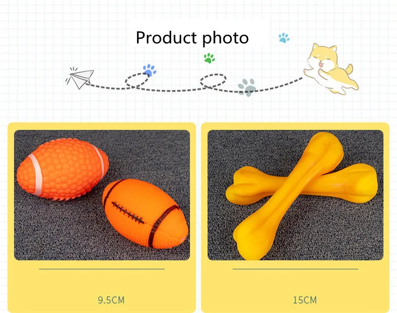 Dog Toy Kit - Ball, Bone, Rope & Squeaky Toys