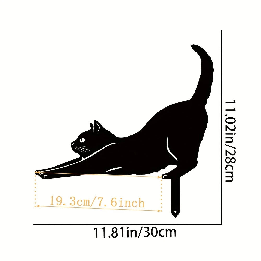 Cat Family Garden Stakes - Cute Silhouette Decorations for Yard & Lawn