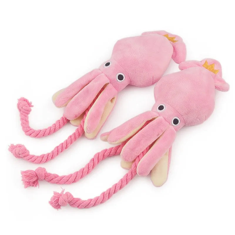 Squid Plush Dog Chew Toy - Teeth Cleaning