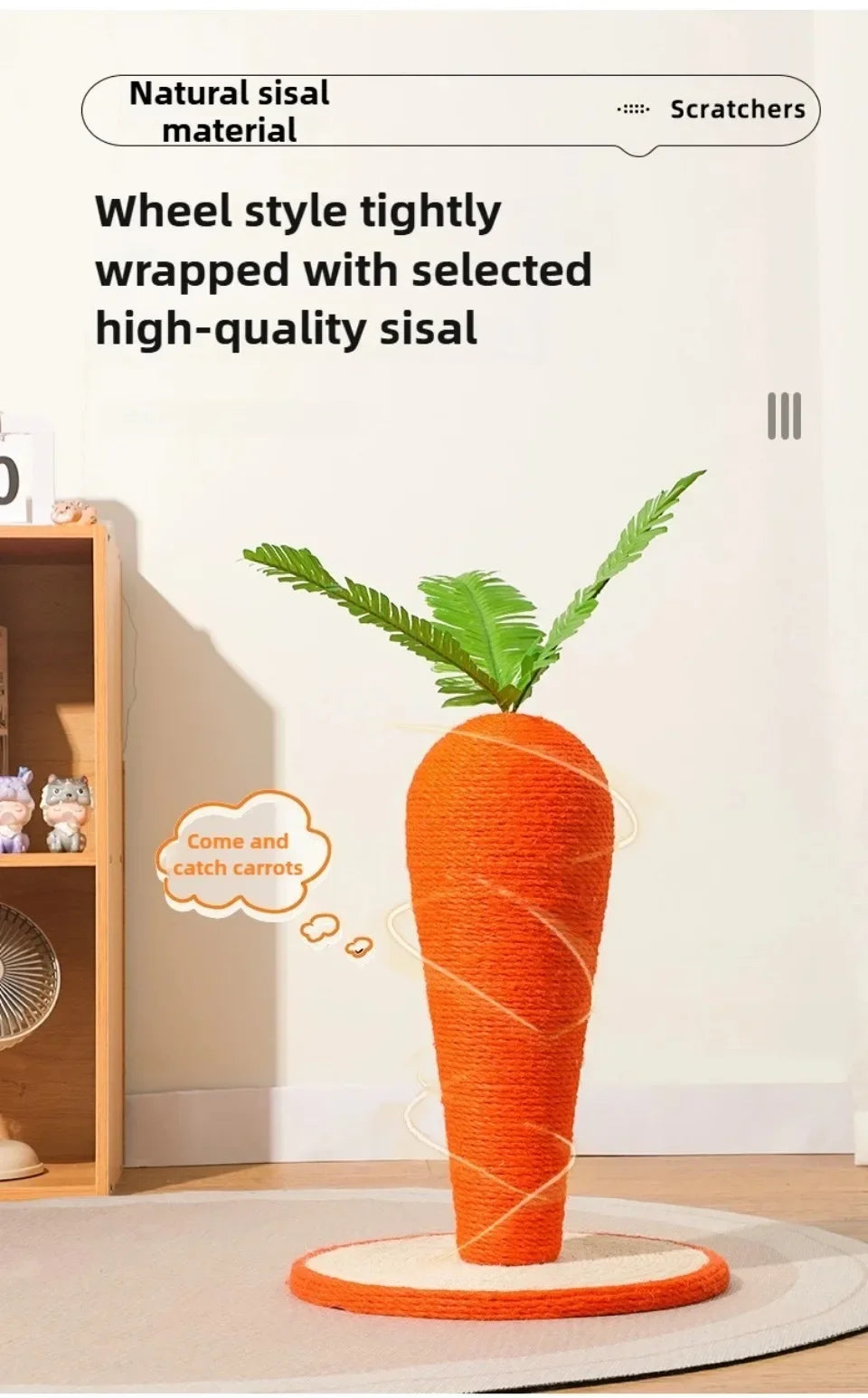 Adorable Carrot Cat Tree - Cute Sisal Scratching Post & Climbing Frame