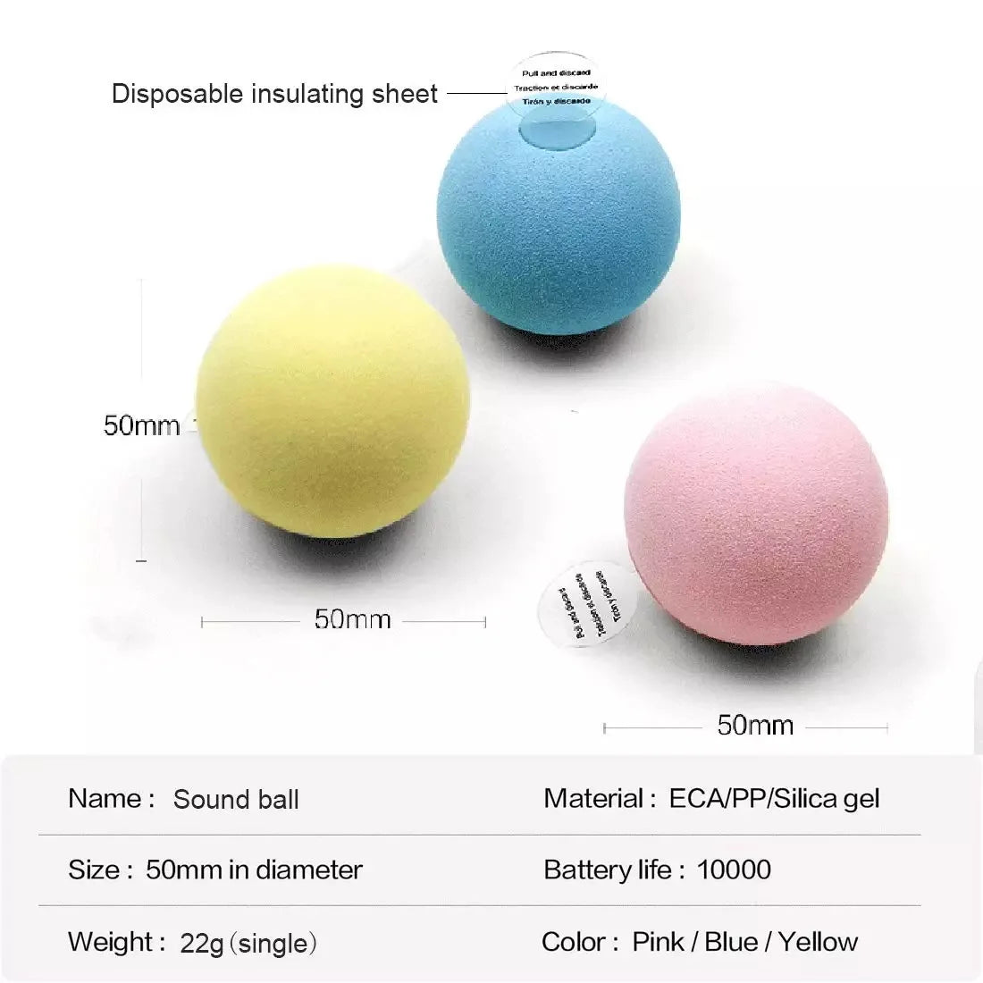 Smart Interactive Cat Ball - Touch Activated Squeaky Catnip Toy