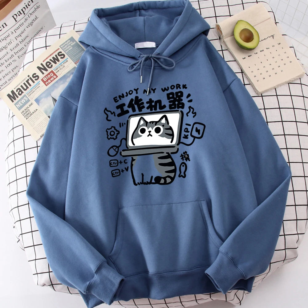 Cartoon Cat Abstract Art Sweatshirt