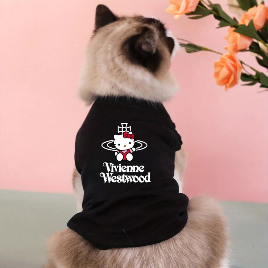 Multi-Letter Print Pet Vest - Cute Typography Design for Small Pets