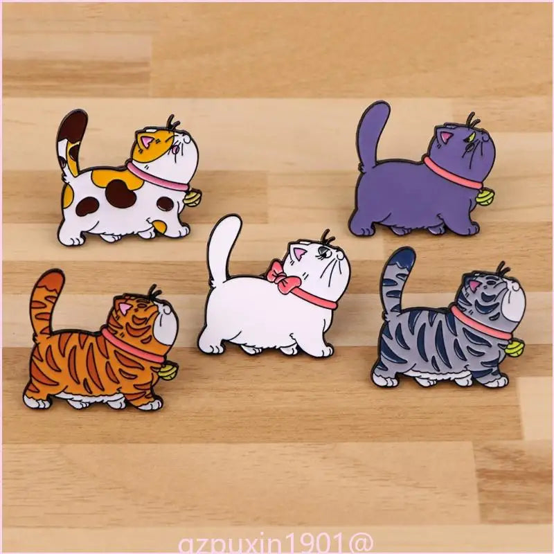 5-Piece Artistic Cat Brooch Collection
