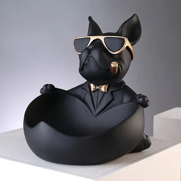 Dog Figurine Storage Box - Resin Art Sculpture