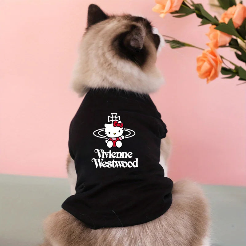 Multi-Letter Print Pet Vest - Cute Typography Design for Small Pets