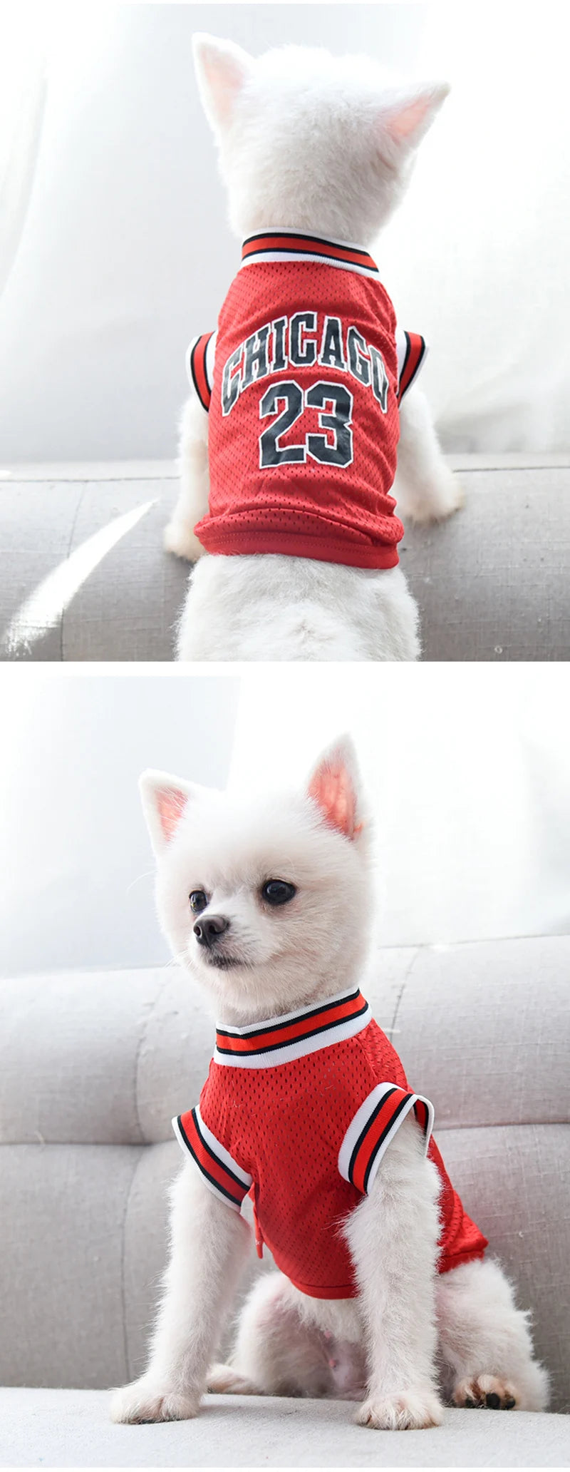 Mesh Breathable Dog Basketball Jersey - Summer Cooling Vest