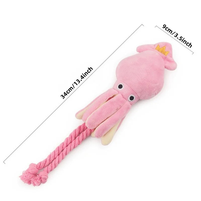 Squid Plush Dog Chew Toy - Teeth Cleaning