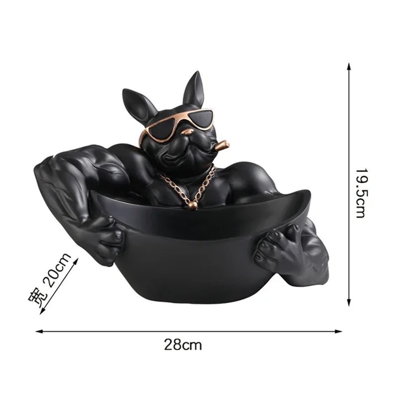 Dog Figurine Storage Box - Resin Art Sculpture