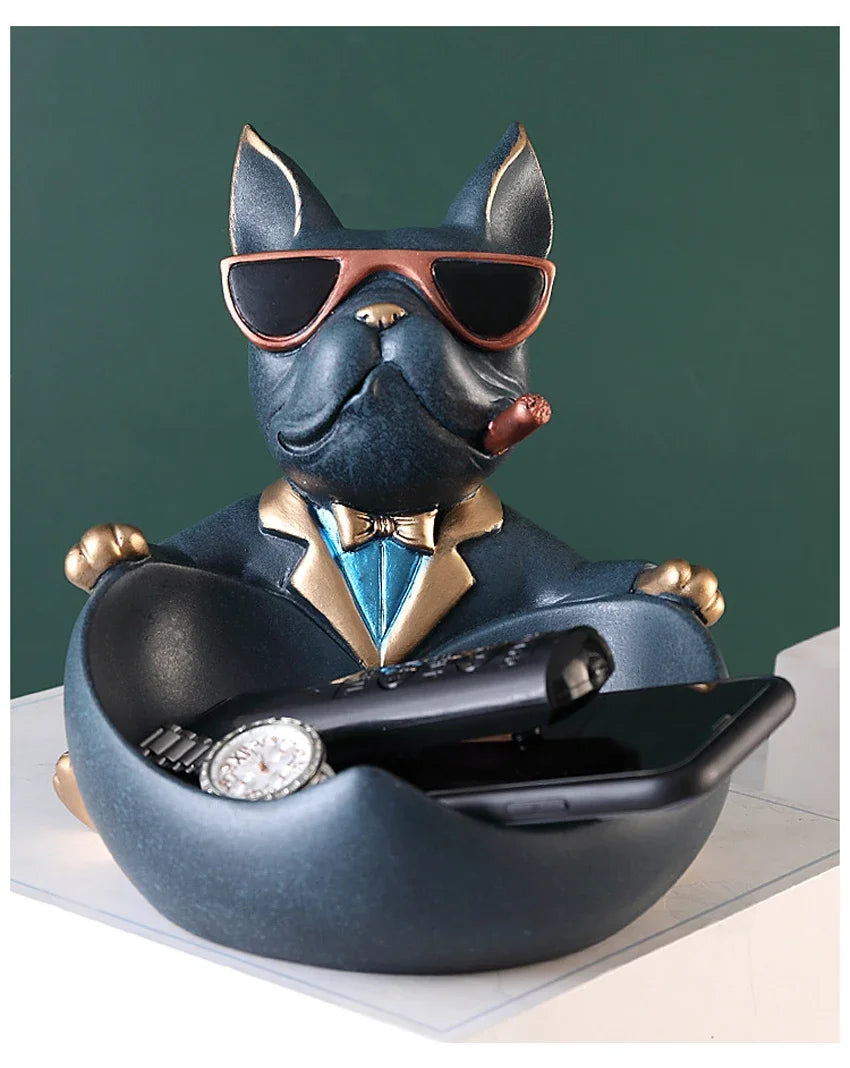 Dog Figurine Storage Box - Resin Art Sculpture