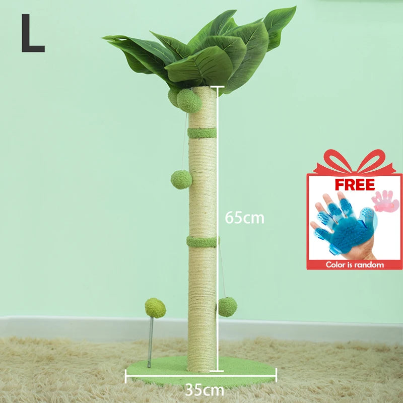 Tall Cat Scratching Post - 65cm Premium Sisal Tree with Interactive Toys