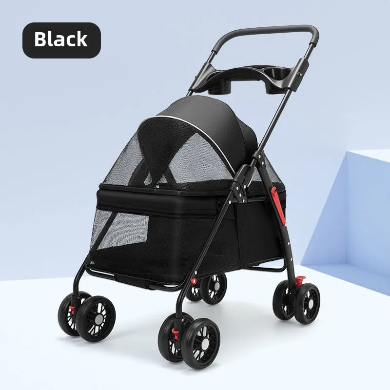 Lightweight Pet Stroller - Foldable for Dogs & Cats Outdoor Travel