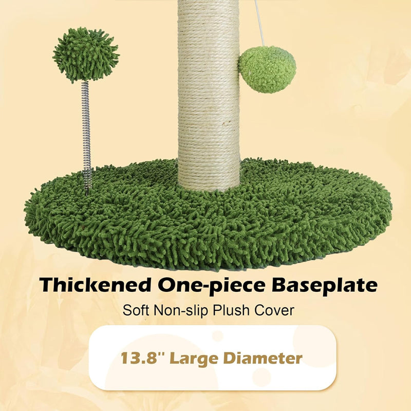 Tall Cat Scratching Post - 65cm Premium Sisal Tree with Interactive Toys