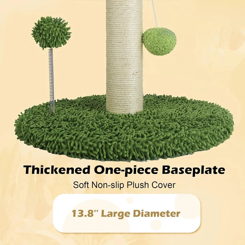 Tall Cat Scratching Post - 65cm Premium Sisal Tree with Interactive Toys