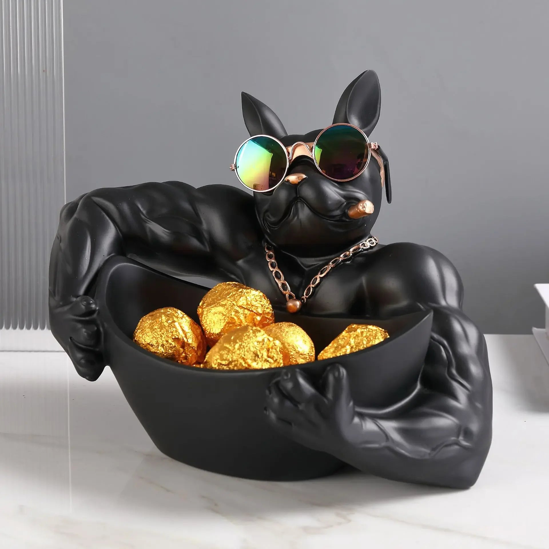 Dog Figurine Storage Box - Resin Art Sculpture