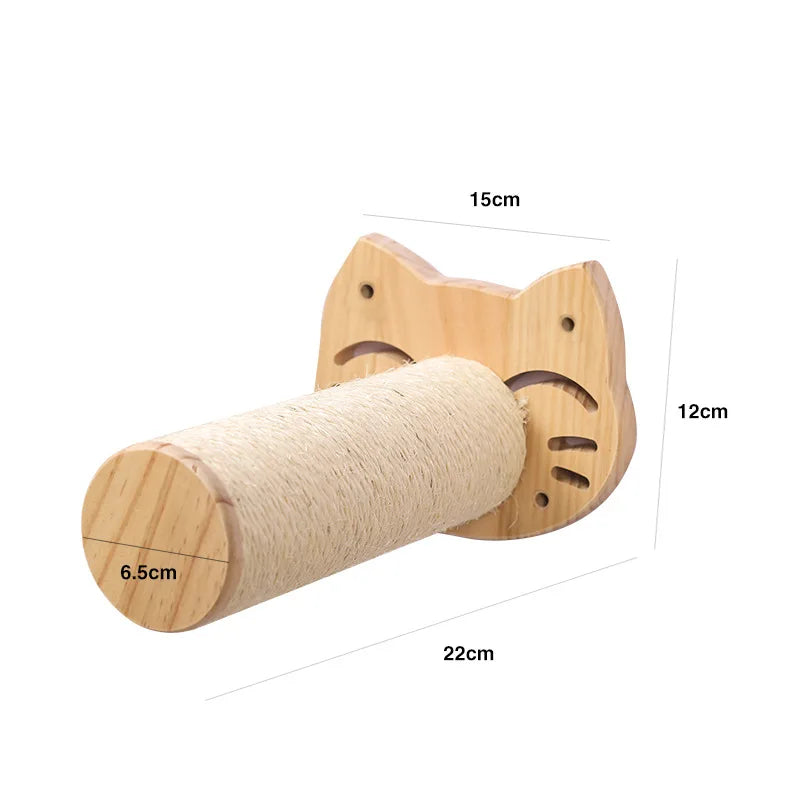 Wall Mounted Cat Shelves - Scratching Post & Climbing Platform Set
