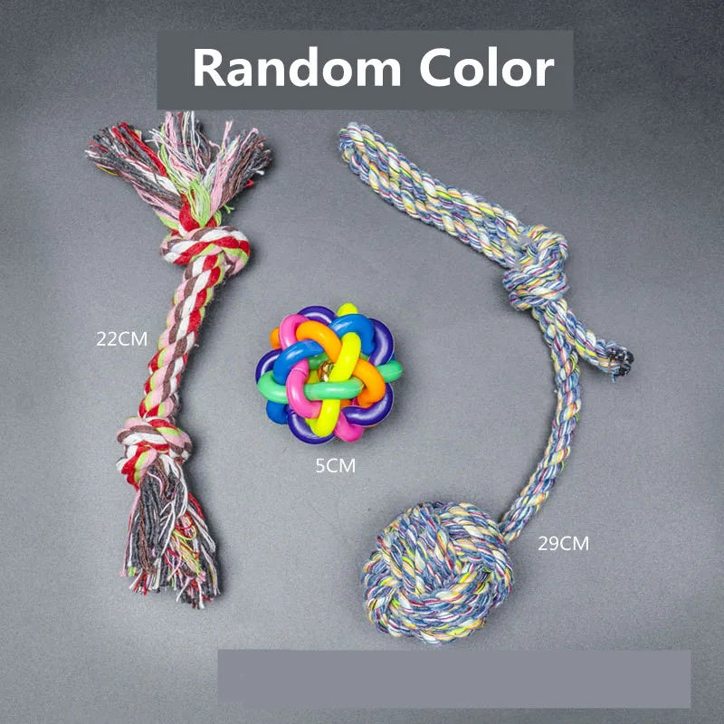 Dog Toy Kit - Ball, Bone, Rope & Squeaky Toys