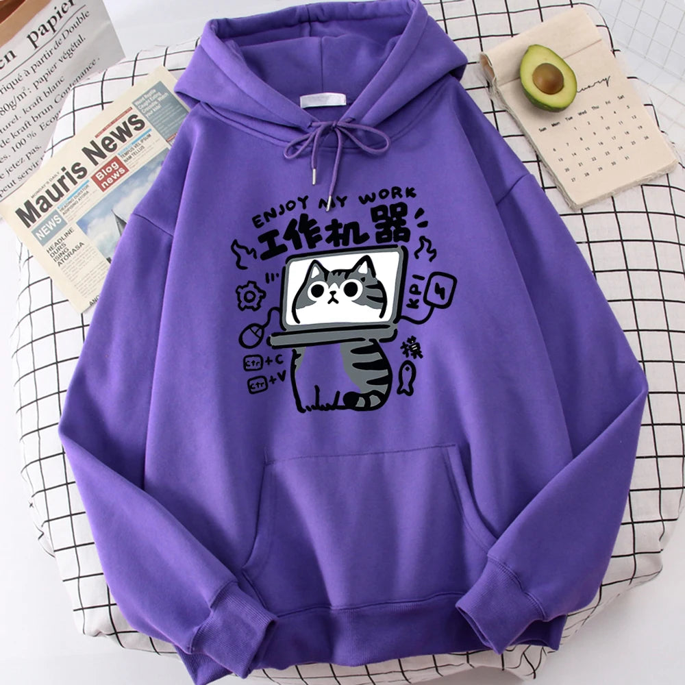 Cartoon Cat Abstract Art Sweatshirt