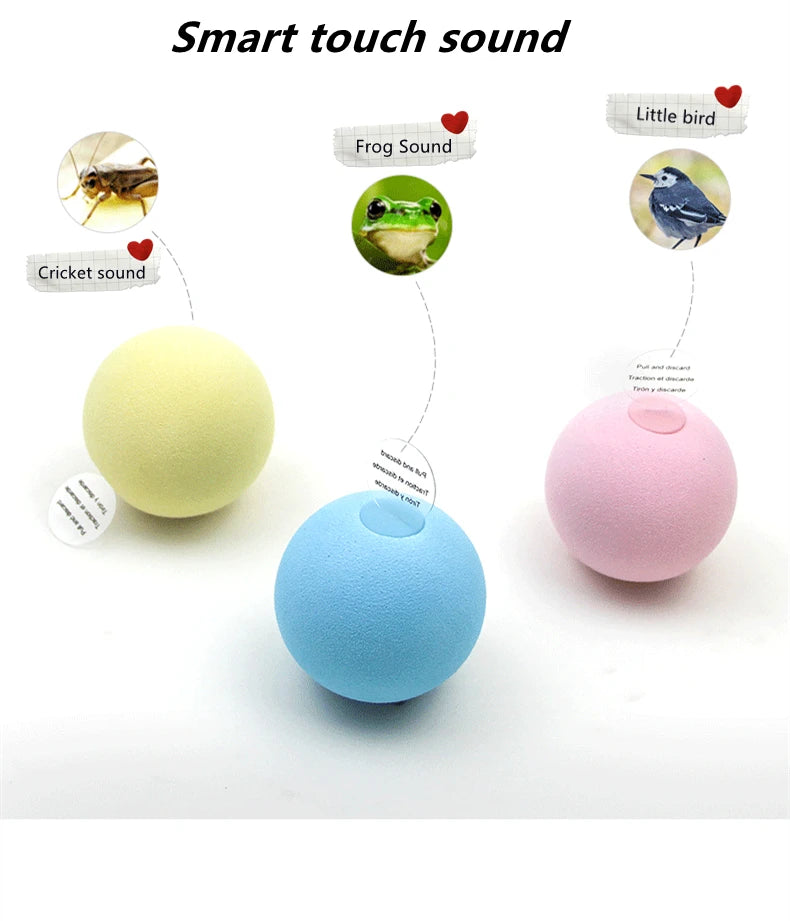 Smart Interactive Cat Ball - Touch Activated Squeaky Catnip Toy