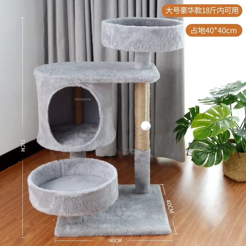 Three-Layer Cat Tree House - Multi-Level Scratching Post & Activity Center
