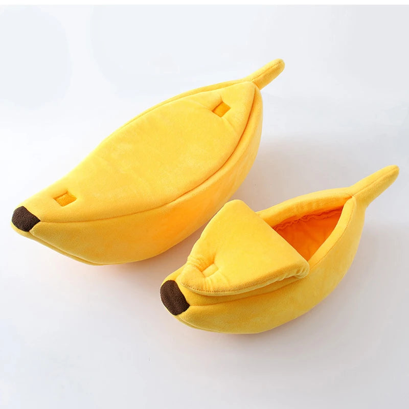Banana-Shaped Cat Bed - Funny & Cozy Pet House