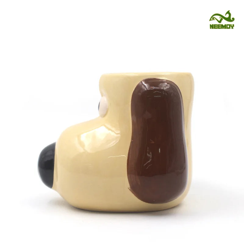 3D Cartoon Dog Ceramic Mug - High Capacity
