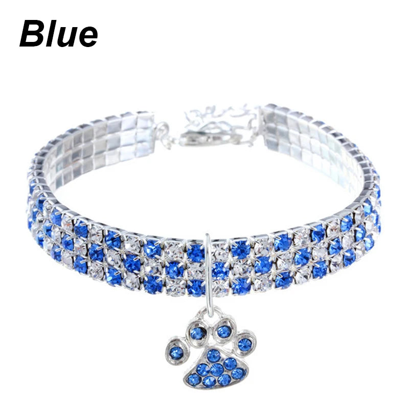 Cat Rhinestone Diamante Collar Necklace for Kitten Cute Bling Pet Necklace for Small Medium Pet Pink Party Gifts Cat Necklace